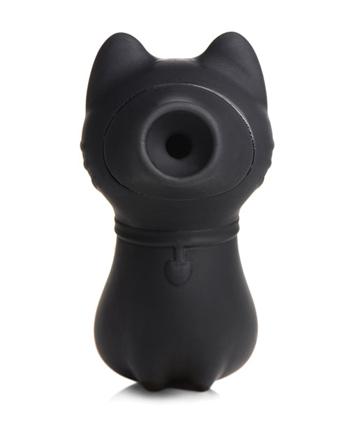 View down the tip of the Inmi Shegasm Sucky Kitty, showcasing the hollow tip of the kitty "mouth" that functions as the air suction tip. | Kinkly Shop