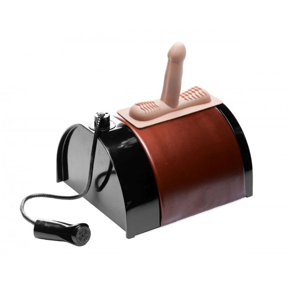 The The Saddle Deluxe Sex Machine in front of a plain white background | Kinkly Shop