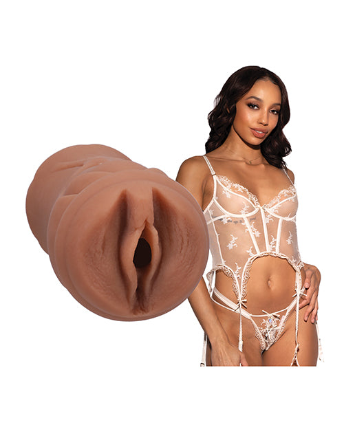 Alexis shown next to the Signature Strokers - Alexis Tae. The entrance of the stroker is molded directly from her own vulva! | Kinkly Shop