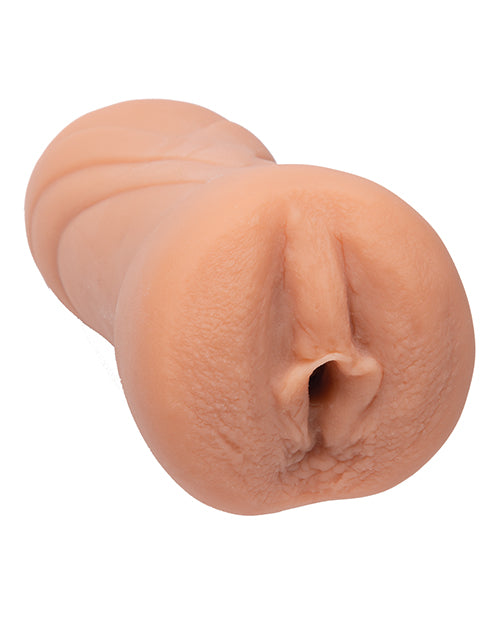 Top-down view of the Signature Strokers - Ariana Marie showcases some of the texturing along the outside shaft of the stroker, designed to make it easier to grip. | Kinkly Shop