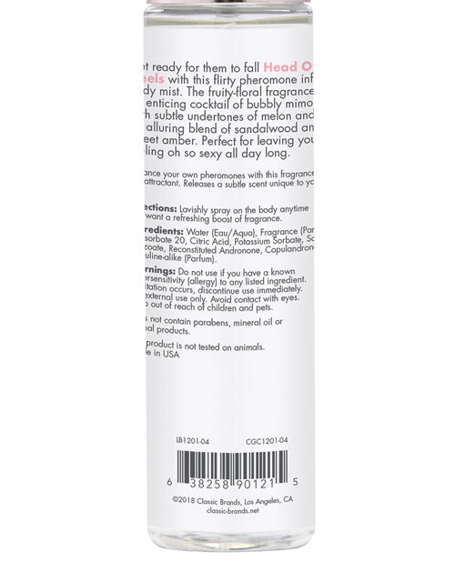 Backside of the packaging of the CG Pheromone Body Mist | Kinkly Shop