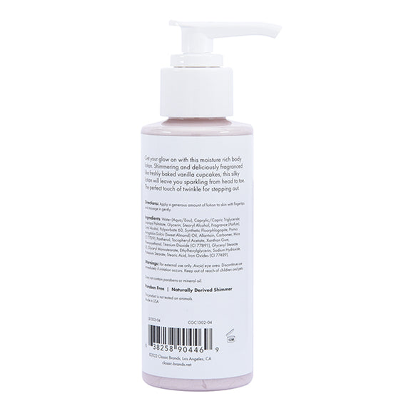 Backside of the CG Glow Cupcake Shimmer Body Lotion | Kinkly Shop