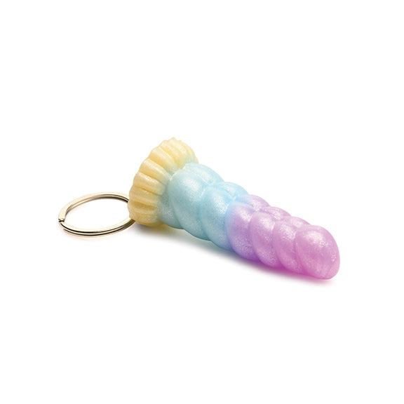 Creature Cocks Mystique Unicorn Key Chain in front of a plain white background | Kinkly Shop