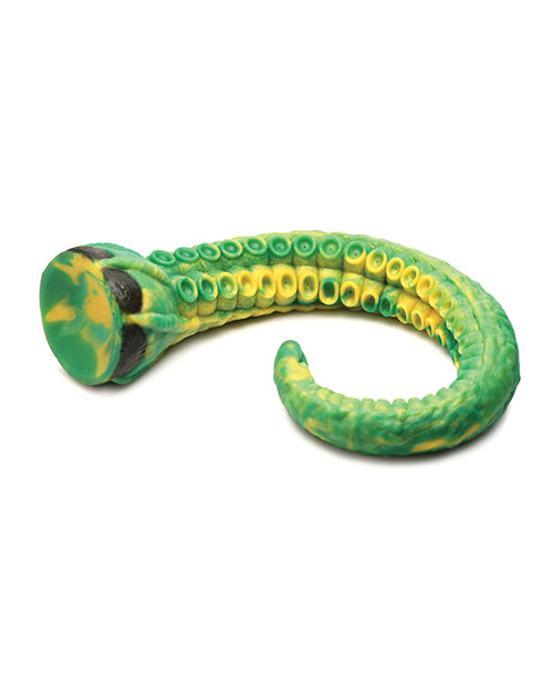 The Creature Cocks Titan shown wrapped in on itself, showcasing how flexible and floppy the length of the dildo is, better for depth training | Kinkly Shop