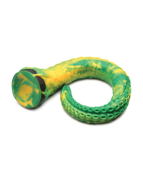 Backside of the Creature Cocks Titan. The backside of the dildo is mostly flat in texture with all of the suckers and texture on the one side of the tentacle. | Kinkly Shop