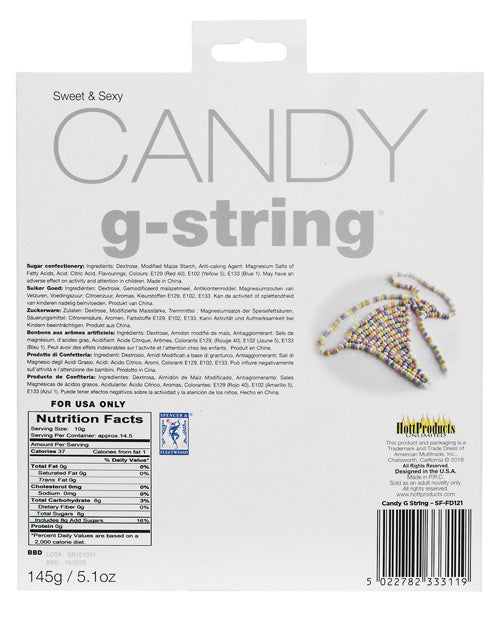 Backside of the Candy G-String packaging | Kinkly Shop