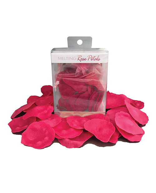 Melting Rose Petals spread out around the box that they come in. It's a square, see-through box. | Kinkly Shop