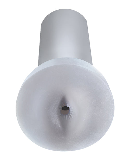 Close-up of the frosted anal entrance on the Pump & Dump stroker | Kinkly Shop