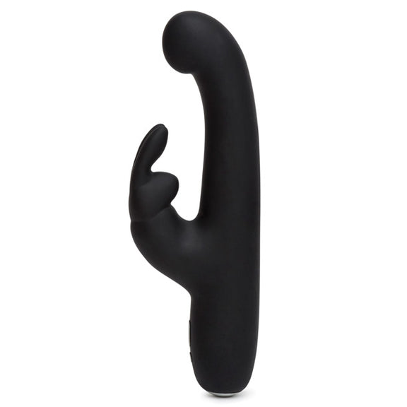 Side view of the Happy Rabbit Slimline G-spot showcases the deep angle of the broad g-spot tip for targeted stimulation | Kinkly Shop