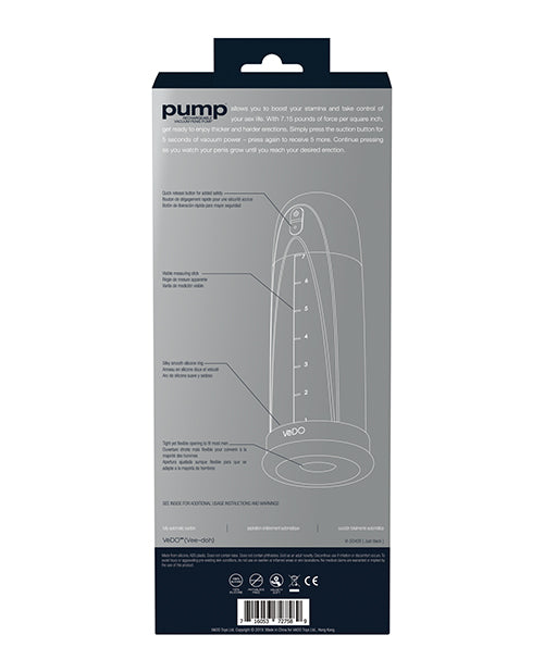 Backside of the packaging of the VeDO Pump Rechargeable | Kinkly Shop