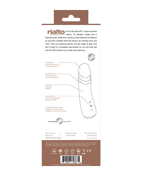 backside of the packaging for the VeDO Rialto | Kinkly Shop