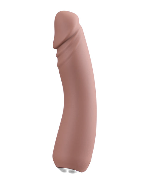 Side view of the VeDO Rialto showcases that the vibrating dildo has a very slight curve to it with a pronounced head | Kinkly Shop