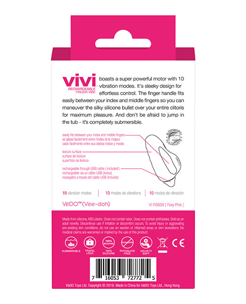 Backside of the packaging of the VeDo Vivi Finger | Kinkly Shop