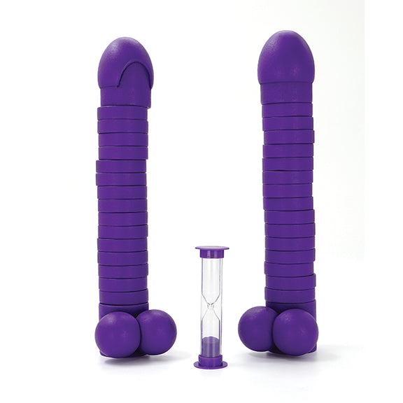 Two Play Wiv Me Cock Tower shown next to one another. There's also a sand timer included. | Kinkly Shop