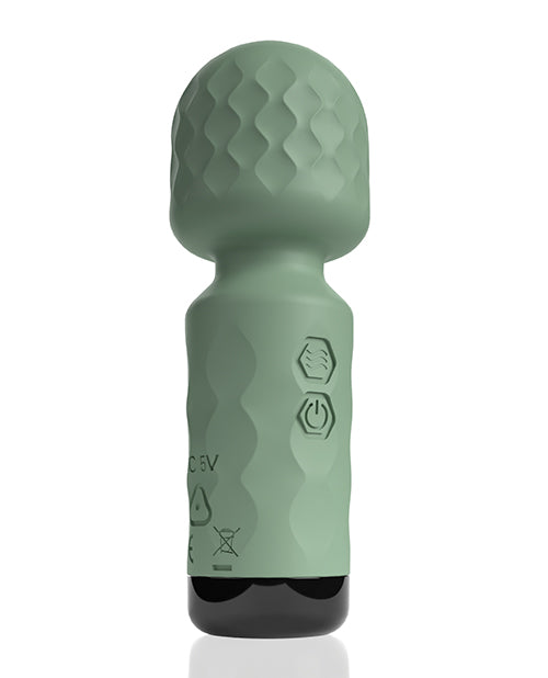 A side view of the Screaming O Cuties Winny. The wand massager's head has a diamond texturing all around it. | Kinkly Shop