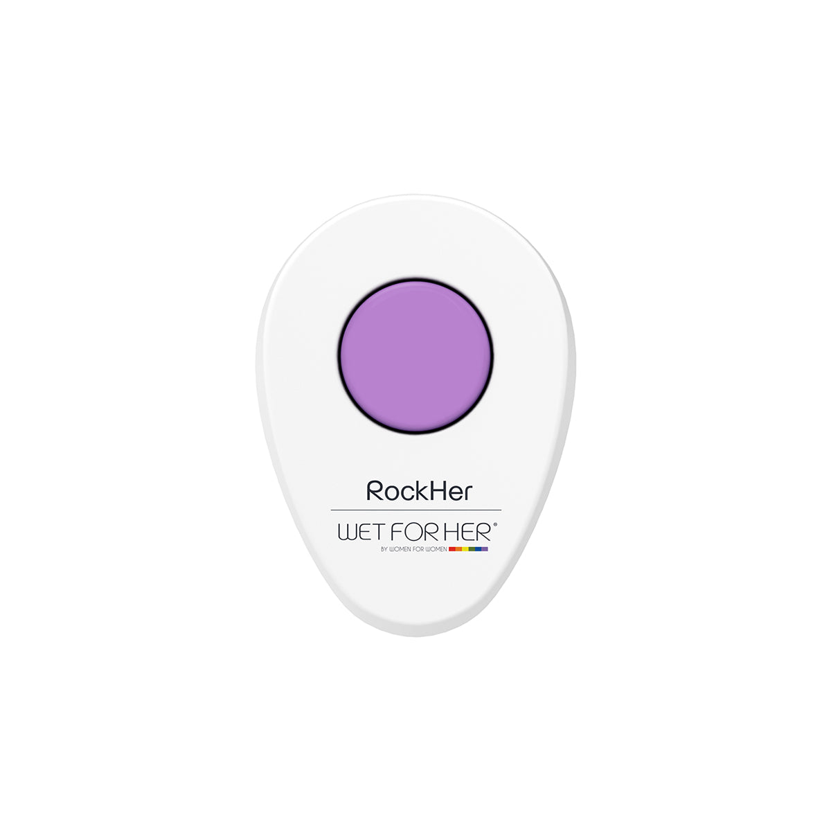 Close-up on the single button on the remote control for the Wet for Her RockHer 2.0 | Kinkly Shop