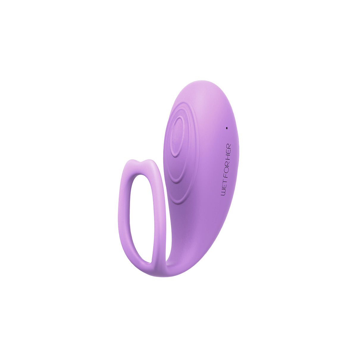 Side view of the Wet for Her RockHer 2.0. The insertable end is somewhat egg-like with a tapered tip for easier insertion. | Kinkly Shop