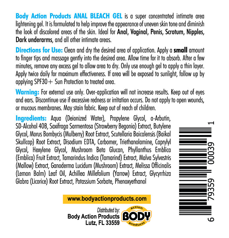 Body Action Anal Bleach Gel