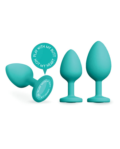 The three plugs included in the A Play Trainer Set in Teal | Kinkly