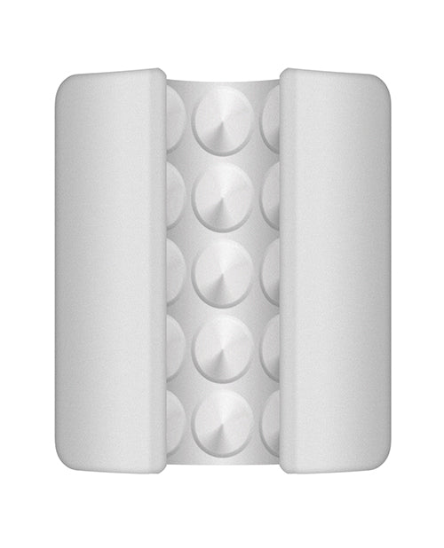 Cross-section of the stroker making it easier to see the texture within the GoodHead Glow Helping Head Ultraskyn | Kinkly