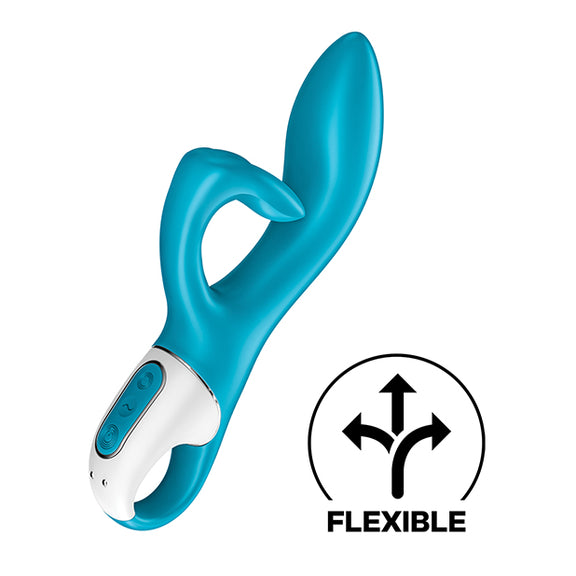 The Satisfyer Embrace Me shown with an illustrated icon that states the toy is flexible | Kinkly Shop