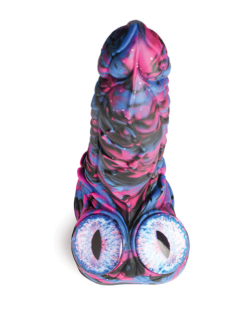 Top-down view of the base of the Creature Cocks Alienoid. This showcases the two "eye" gems built into the base of the dildo. | Kinkly Shop