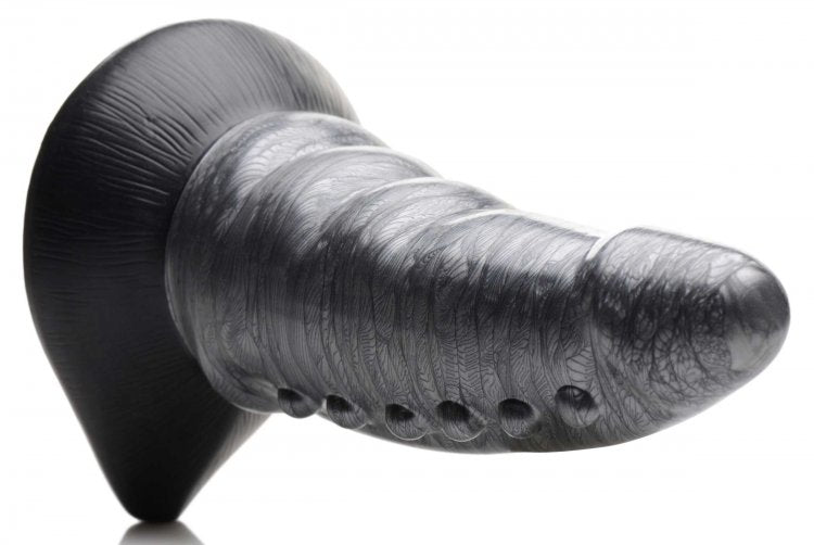 Close-up of the Creature Cocks Beastly, showcasing the broad head that makes the tip of the dildo | Kinkly Shop