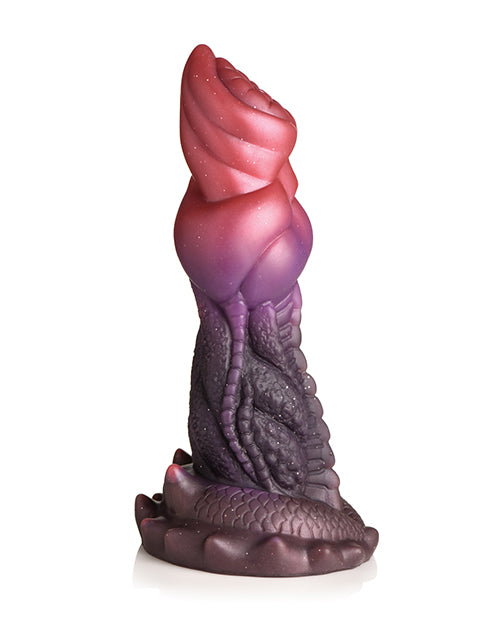Side view of the Creature Cocks Deep Diver. The dildo is very detailed with a unique, scaley tail around the base. | Kinkly Shop