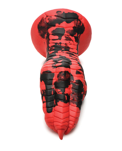Top-down view of the Creature Cocks Demon Claw. The dildo has a unique "claw" at the tip of the dildo for a realistic hand shape. | Kinkly Shop