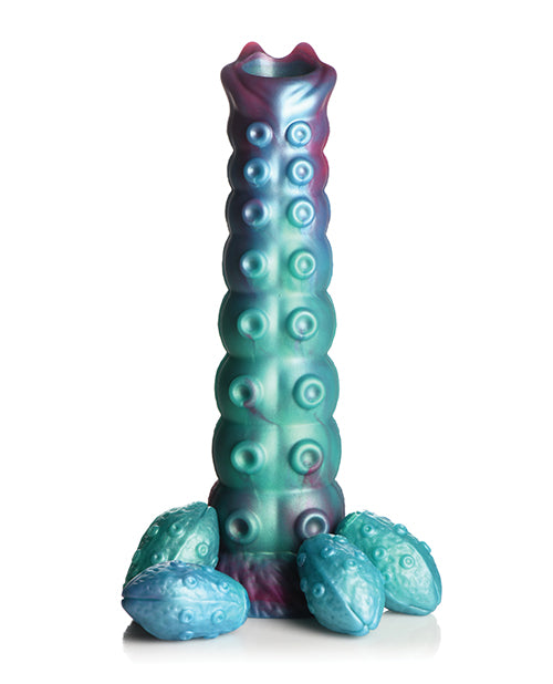 The Creature Cocks Galactic Breeder Ovipositor shown sitting upright, showcasing how the dildo is hollow on the inside.