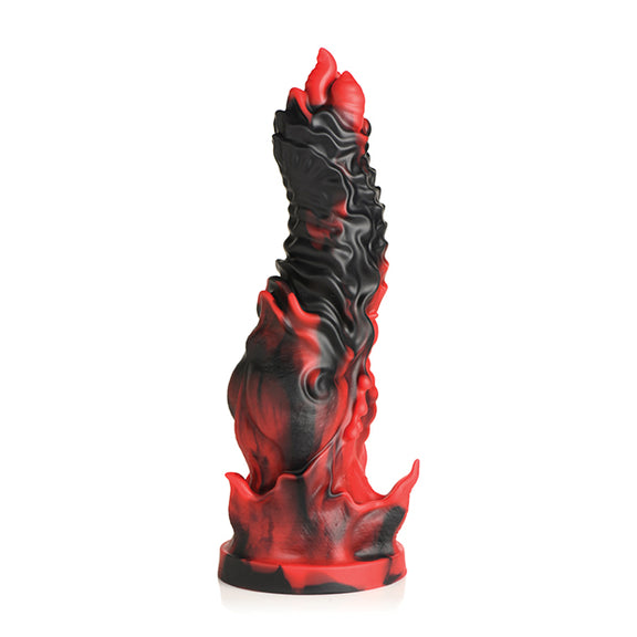 Side view of the Creature Cocks Mephisto. The dildo looks very inspired by flames. | Kinkly Shop