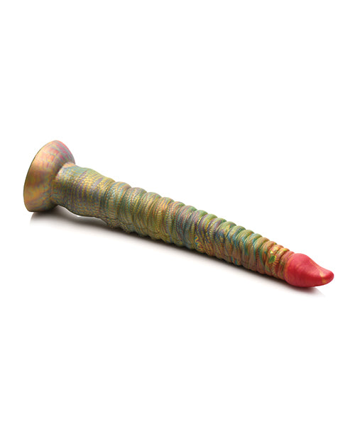 The Creature Cocks Tenta-Dick lays on its side. The dildo is very rippled. | Kinkly Shop