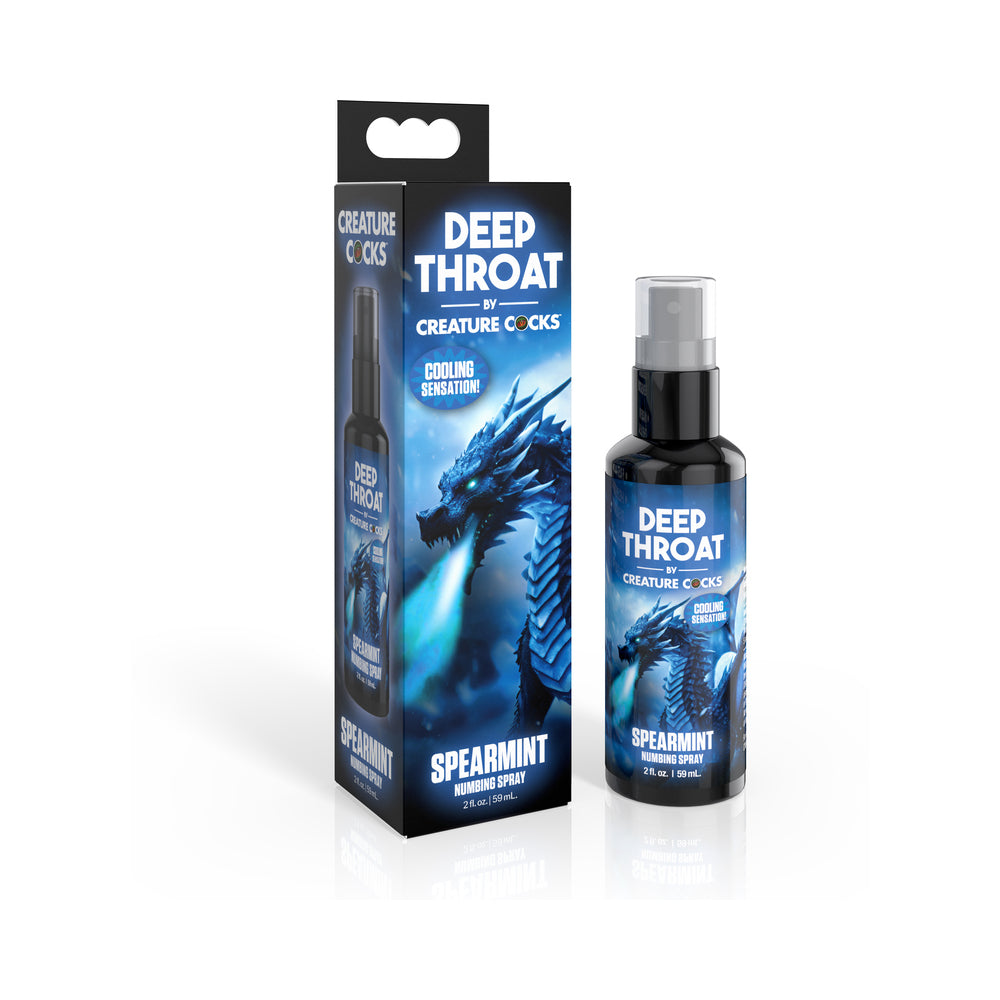 The Creature Cocks Throat Numbing Spray in icy spearmint. | Kinkly Shop