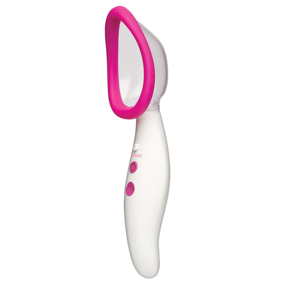 The Doc Johnson Automatic Pussy Pump in front of a plain white background | Kinkly