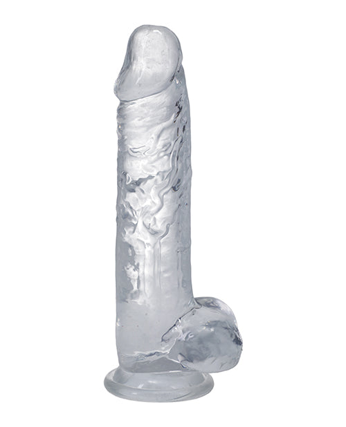 The Doc Johnson Big Clear Dick In A Bag shown in front of a plain white background | Kinkly