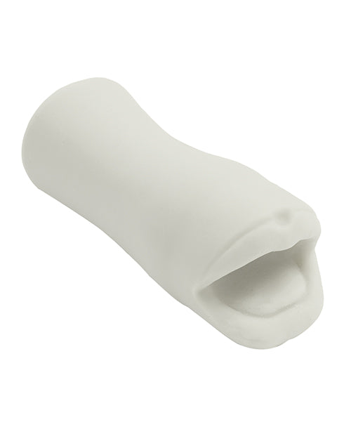 The Doc Johnson Mouth Stroker In A Bag stroker. It's plain ivory with minimal texturing or design things to it. | Kinkly