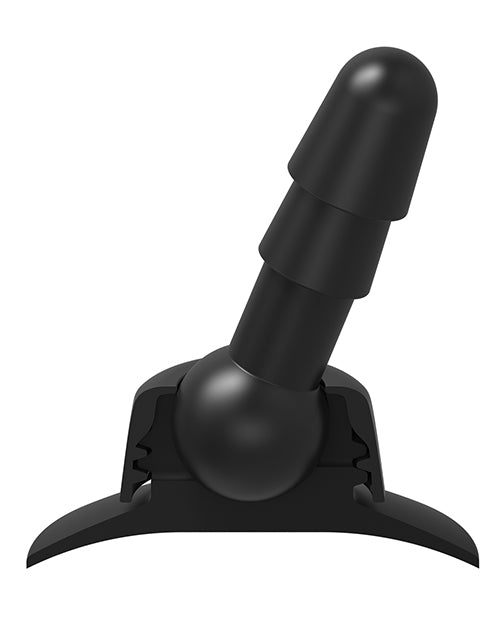Cross-section of the Vac-U-Lock Deluxe 360 Swivel Suction Cup Plug showcases the ball and socket design of the dildo post that lets it move around and adjust as needed. | Kinkly