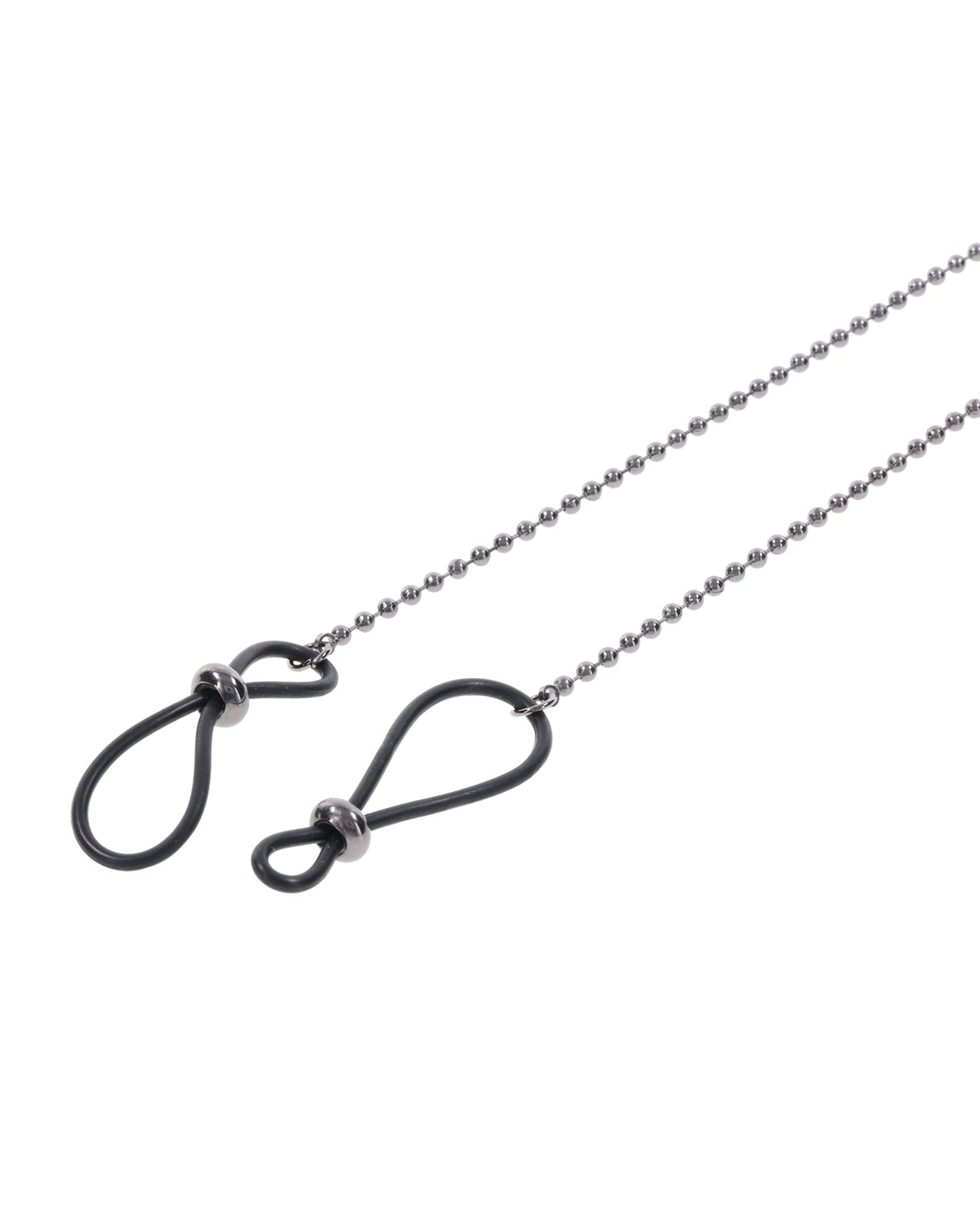 Close-up on the nipple loops with a sliding bead loop that allows you to choose how snug the loops on the Sex & Mischief Nipple Tied Body Jewelry go | Kinkly Shop