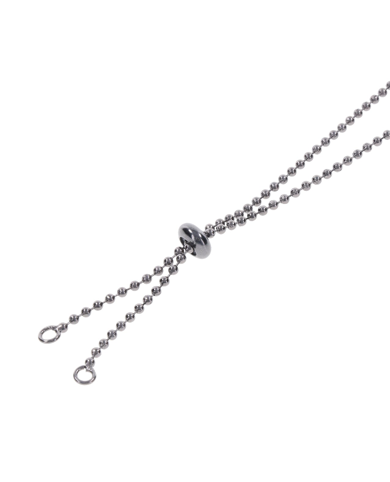 Close-up on the bead that slides along the chain to adjust how long the chain on the Sex & Mischief Nipple Tied Body Jewelry is | Kinkly Shop