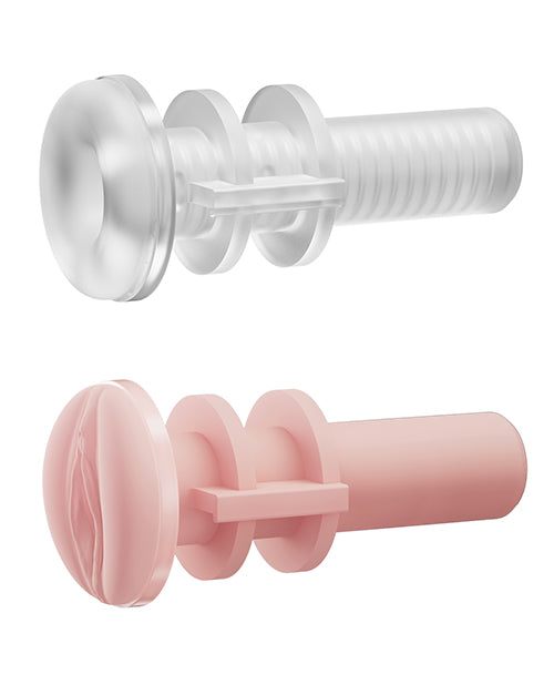 The two Lovense Solace inserts that come with the toy, offering unique sensations for each. | Kinkly