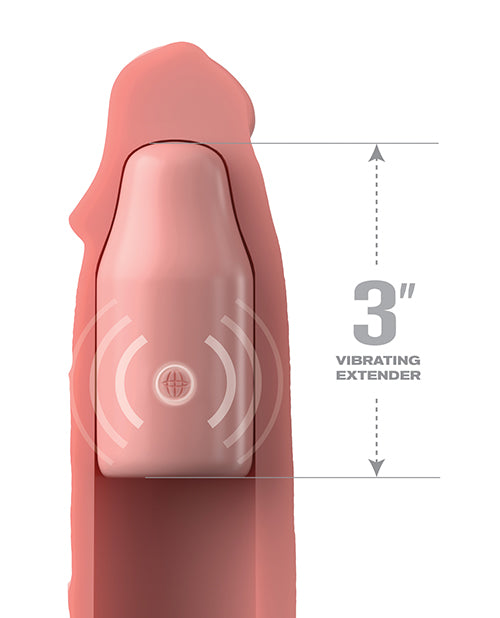 Cross-section of the X-tensions Elite 9" Sleeve Vibrating shows the hollow inside. The hollow inside has a 3" long vibrator insert inside of it. | Kinkly