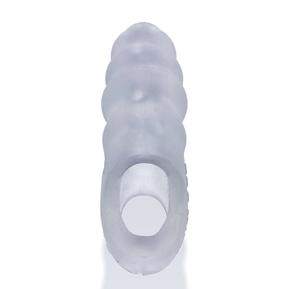 Close-up on the testicle strap on the base of the Oxballs Invader Cocksheath. | Kinkly