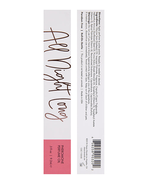 Both sides of the packaging of the Pheromone Perfume Oils | Kinkly Shop