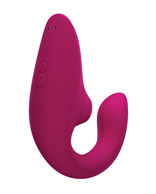 The backside of the Womanizer Blend. There are two buttons on it, making for easy control of the sensations. | Kinkly