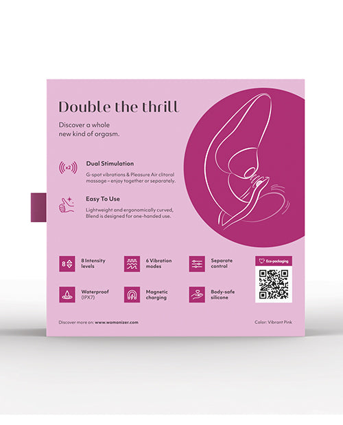 Backside of the packaging for the Womanizer Blend | Kinkly