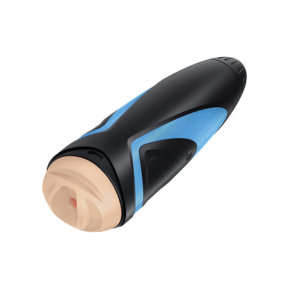 The Satisfyer Men Masturbator with the lid removed in front of a plain white background | Kinkly