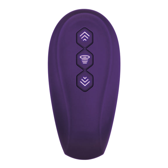 Close-up on the 3 button remote that controls the Evolved 2-Become-1 | Kinkly Shop