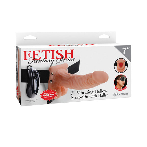 The Fetish Fantasy Series 7" Vibrating Hollow Strap On in lifelike packaging | Kinkly