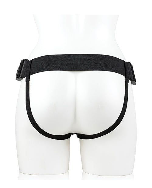 RealRock Realistic 8 in. Vibrating Hollow Strap-On Black