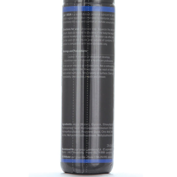 Backside of the Pjur Aqua - 100 ml Bottle | Kinkly